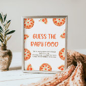 Pizza Baby shower Raad het Baby Food teken Poster