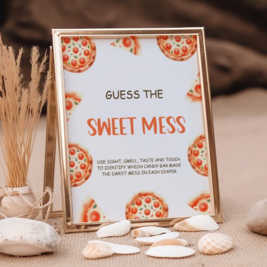 Pizza Baby shower raden het zoete puinbord Poster