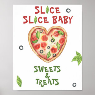 pizza baby shower - snoepjes en lekkernijen poster
