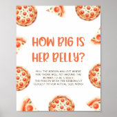 Pizza Baby shower spel teken hoe groot is haar bui Poster (Voorkant)