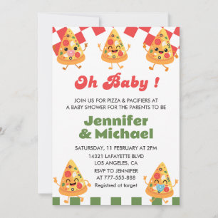 Pizza Baby Shower Uitnodiging Oh Baby Fopspeen