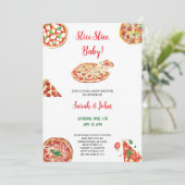 PIZZA BABYSHOWER INVITATION KAART (Staand voorkant)