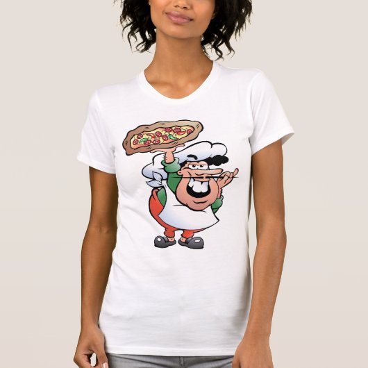 Pizza Bakker Vrouwen T-shirt (Voorkant)