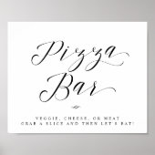 Pizza Bar Chic Calligraphy Script Weduwenteken Poster (Voorkant)