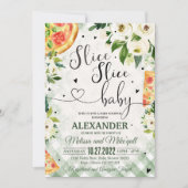 Pizza BBQ Baby shower invitation Slice Slice Baby (Devant)