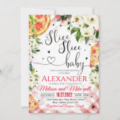 Pizza BBQ Baby shower invitation Slice Slice Baby (Devant)
