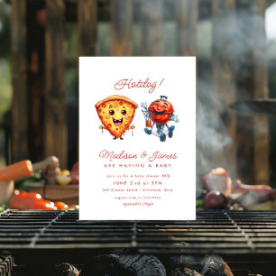 Pizza BBQ Sauce baby shower Kaart