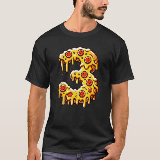 Pizza Bday Party 3e 3 jaar oude verjaardag jongens T-shirt