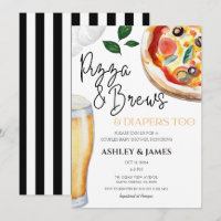 Pizza & Beer Diapers Casual Couples Baby shower