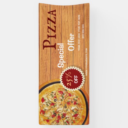 Pizza bezorging Pizza Cafe Pizza Restaurant geopen Spandoek (Verticaal)