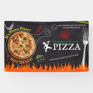 Pizza bezorging Pizza Cafe Pizza Restaurant geopen Spandoek