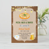 Pizza bière couche douche invitation (Debout devant)
