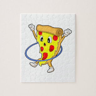 Pizza bij fitness met fitnessbanden.PNG Legpuzzel