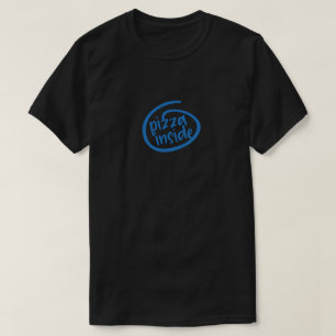 Pizza Binnen Zwarte Unisex Grappige Tech Parodie T-shirt