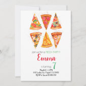 Pizza Birthday Invitation, Pizza Invitation (Devant)