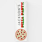 Pizza Birthday Party Spandoek (Verticaal)