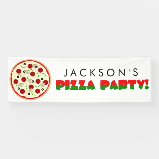 Pizza Birthday Party Spandoek (Horizontaal)