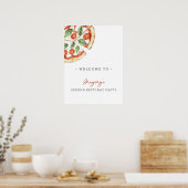Pizza Birthday Party Welcome Poster (Cuisine)