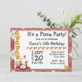 Pizza Birthday Uitnodiging (Staand voorkant)