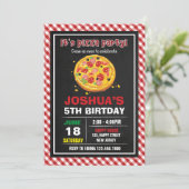 Pizza Birthday Uitnodiging (Staand voorkant)