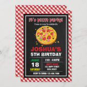 Pizza Birthday Uitnodiging (Voorkant / Achterkant)