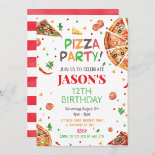 Pizza Birthday Uitnodiging