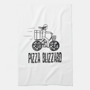 Pizza Blizzard Fietskoerier Chauffeur Theedoek