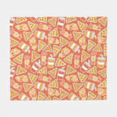 Pizza & Boire Motifs couvertures en toison (Devant (Horizontal))
