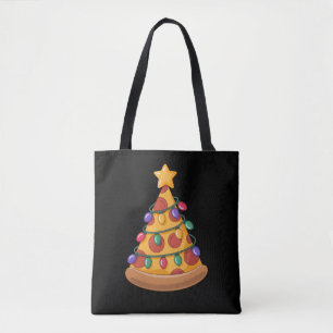 Pizza Boom Kerstverlichting Pizza Liefhebber Famil Draagtas