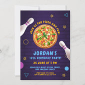 Pizza Bowling Fun Verjaardagsfeest Kaart (Voorkant)