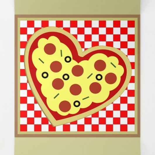 Pizza Box Pizza Puns Verjaardag Drieluik Kaart (Binnenkant midden)