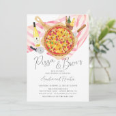 Pizza & Brew Couples Baby shower Invitation fille (Debout devant)