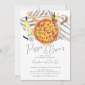 Pizza & Brew Couples Baby shower Uitnodiging (Voorkant)