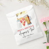 Pizza Brews en Luiers ook! Baby Shower Bedankzakje (Gezegeld)