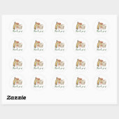 Pizza, Brouwen en Luiers te Baby shower Dank u Ronde Sticker (Vel)