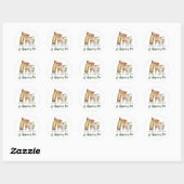 Pizza, brouwsel en luiers te Baby shower Ronde Sticker (Vel)