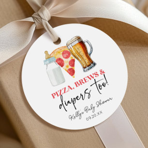 Pizza Brouwsels en Luiers Ook! Baby Shower Bedankjes Labels