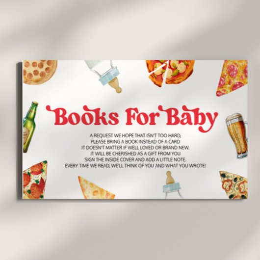 Pizza Brouwt Luiers Te Baby shower Boeken Voor Bab Informatiekaartje