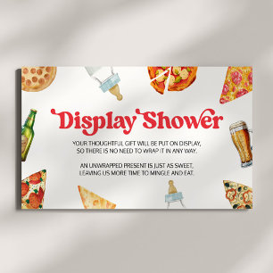 Pizza Brouwt Luiers Te Baby shower Display Douche Informatiekaartje