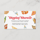 Pizza Brouwt Luiers Te Baby shower Display Douche Informatiekaartje (Voorkant)
