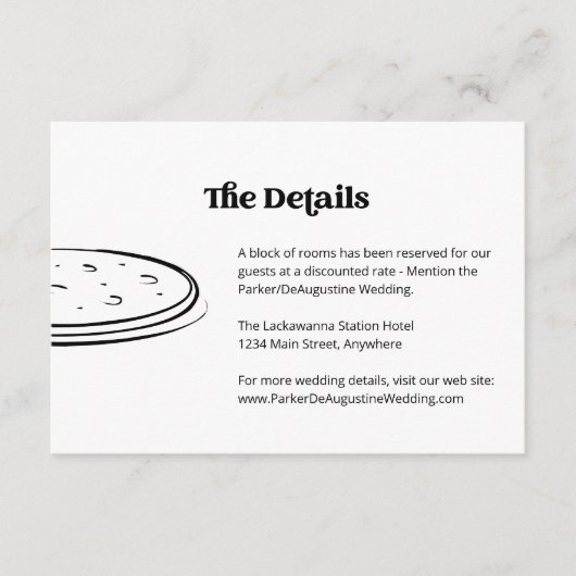 Pizza Bruiloft Informatie Details Behuizing Kaart (Voorkant)
