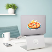 Pizza, Cake, Repeat!" (Volwassenen) Sticker (Laptop op bureau)