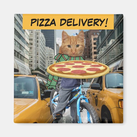 PIZZA - CAT 'PIZZA LIVRAISON! MAGNETS (Devant)