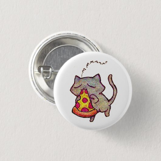Pizza Cat. Ronde Button 3,2 Cm (Voorkant /achterkant)