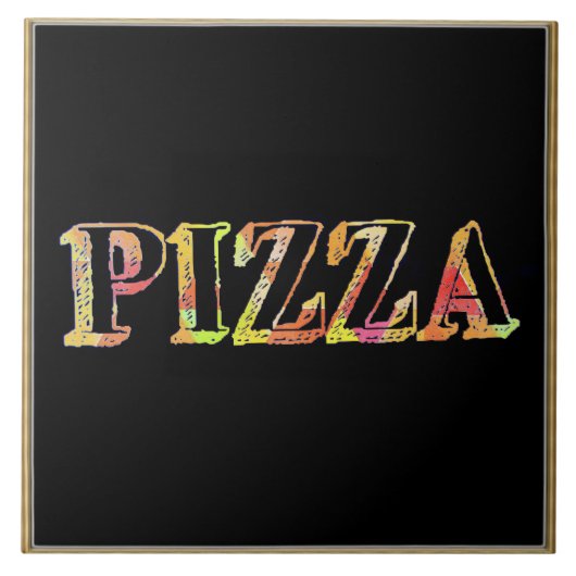 Pizza Ceramic Tile Tegeltje (Voorkant)