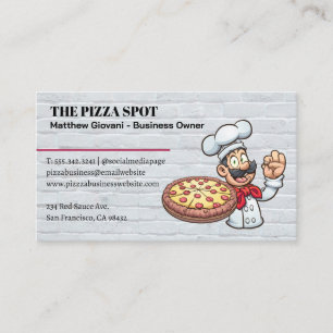 Pizza Chef met Pizza Visitekaartje