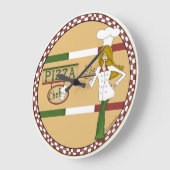 Pizza Chef Round Wall klok (Hoek)