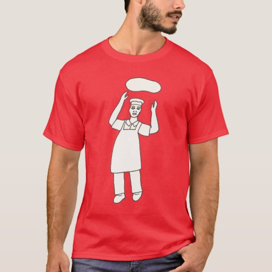 Pizza Chef Tossing Dough in Air Shirten T-shirt (Voorkant)