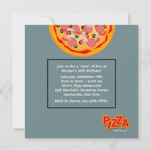 Pizza Chef Uitnodiging (Achterkant)