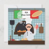 Pizza Chef Uitnodiging (Voorkant)
